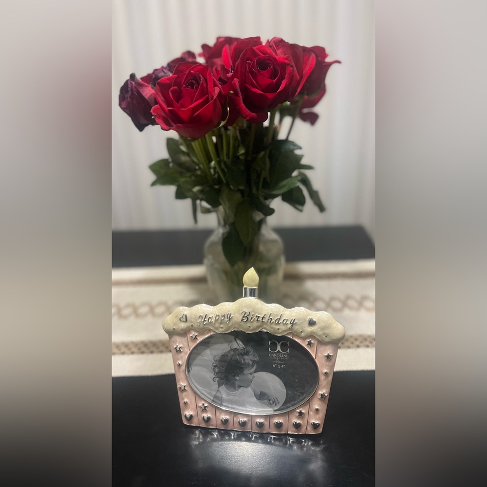 Caroline Collection 6x4 Birthday Photo Frame with Candle Accent